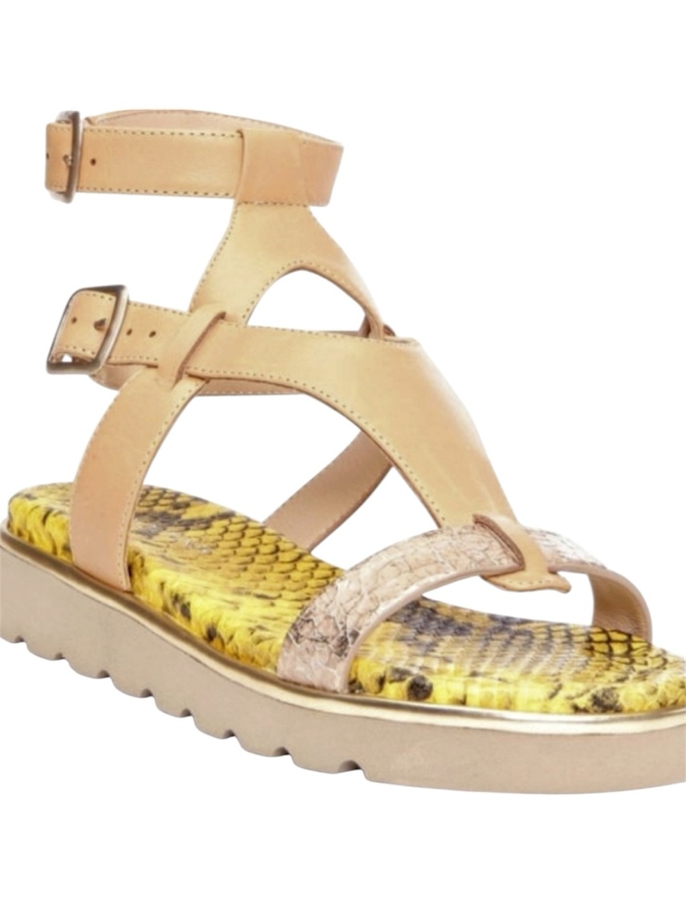Donald Pliner Lido Gold Platino Metallic Sandal